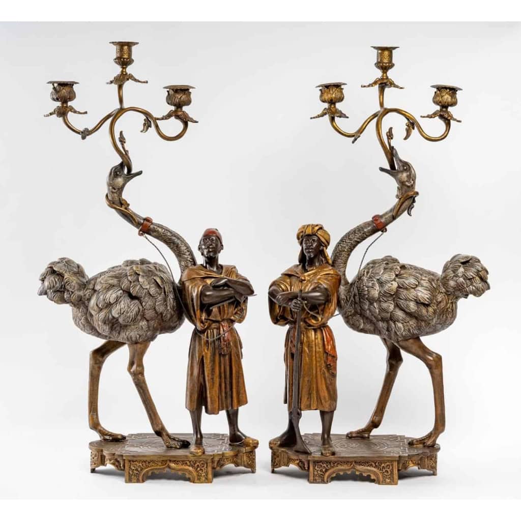 Belle garniture de cheminée orientaliste fin XIXème siècle | Biron Belle garniture de cheminée orientaliste fin XIXème siècle