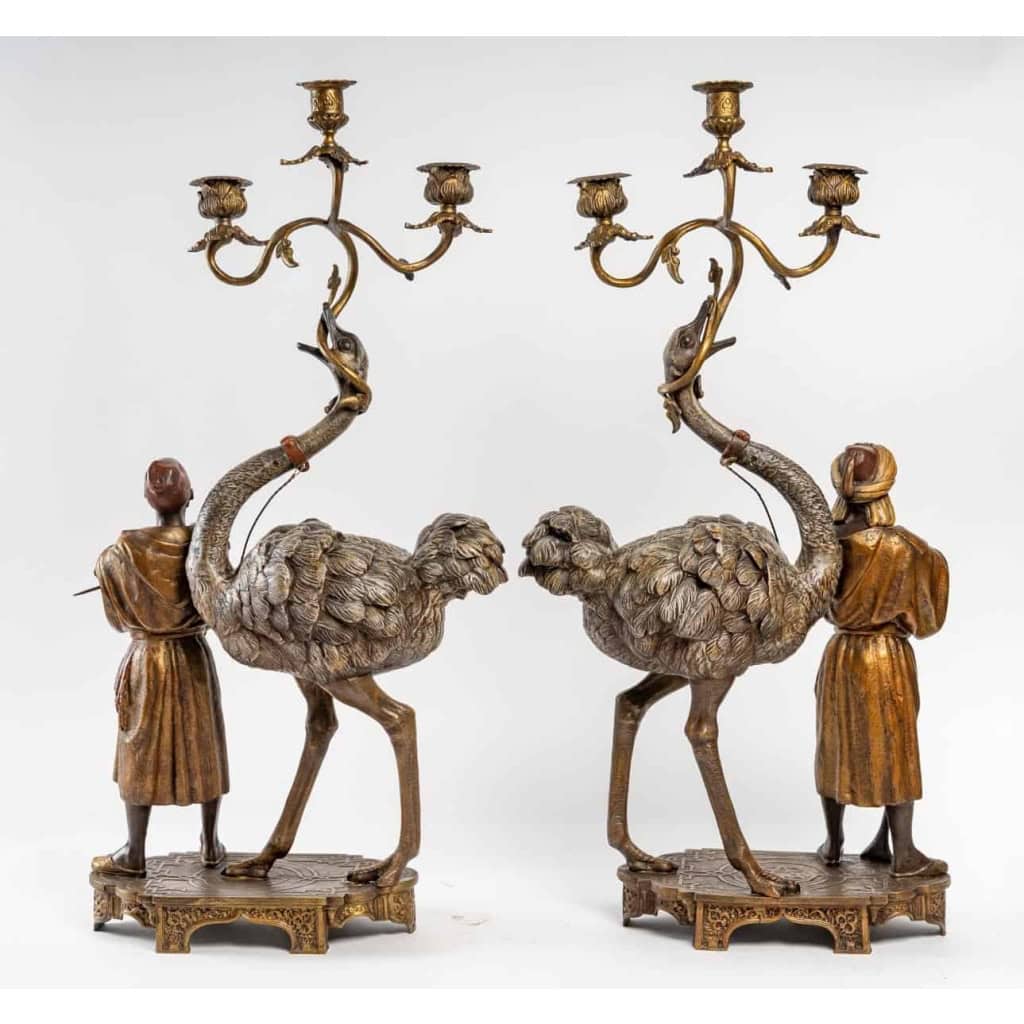 Belle garniture de cheminée orientaliste fin XIXème siècle | Biron Belle garniture de cheminée orientaliste fin XIXème siècle