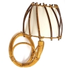 1960 Paire d’Appliques « lanterne » rotin Louis Sognot | Biron 1960 Paire d'Appliques "lanterne" rotin Louis Sognot