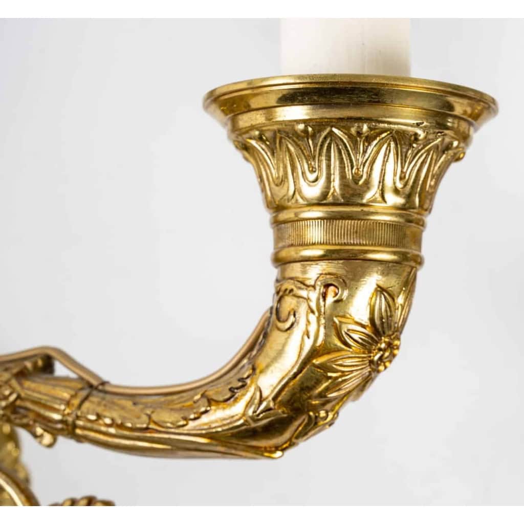 Paire d’appliques du XIXème siècle en bronze doré | Biron Paire d'appliques du XIXème siècle en bronze doré