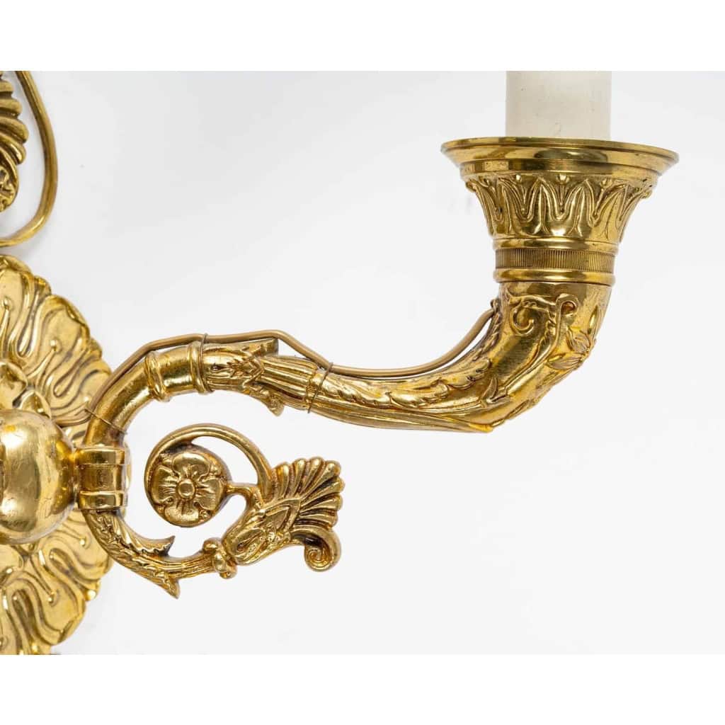 Paire d’appliques du XIXème siècle en bronze doré | Biron Paire d'appliques du XIXème siècle en bronze doré
