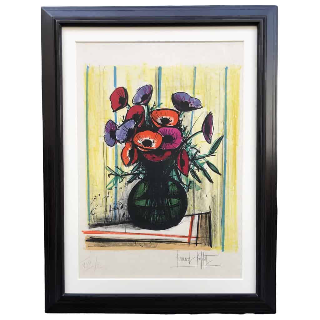 BUFFET Bernard Les anémones Lithographie originale couleurs signée | Biron |||||||