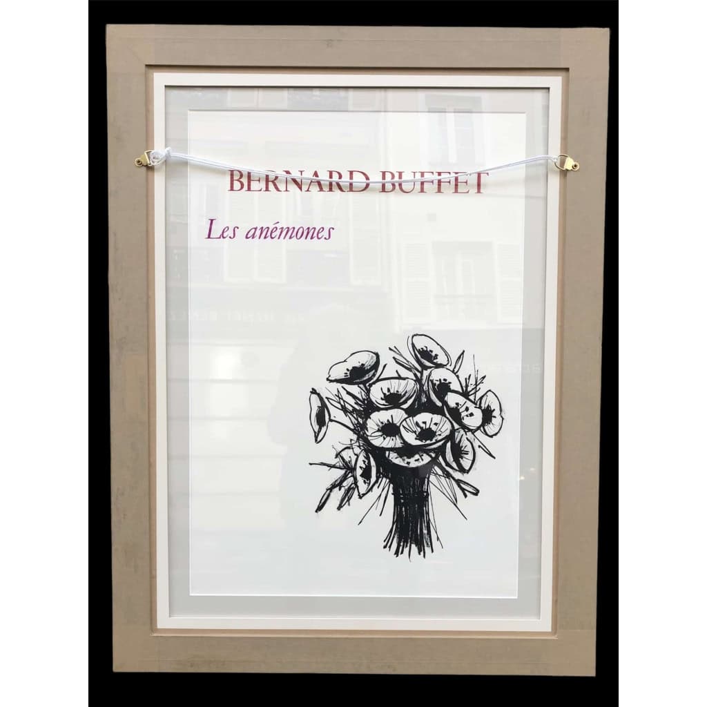 BUFFET Bernard Les anémones Lithographie originale couleurs signée | Biron BUFFET Bernard Les anémones Lithographie originale couleurs signée