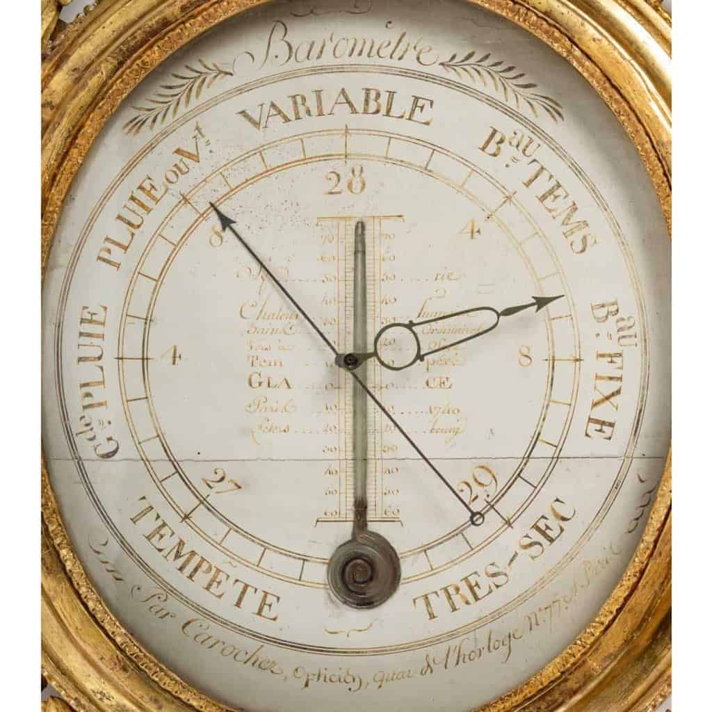 Baromètre – thermomètre d’époque Louis XVI (1774 – 1793). | Biron Baromètre - thermomètre d'époque Louis XVI (1774 - 1793).