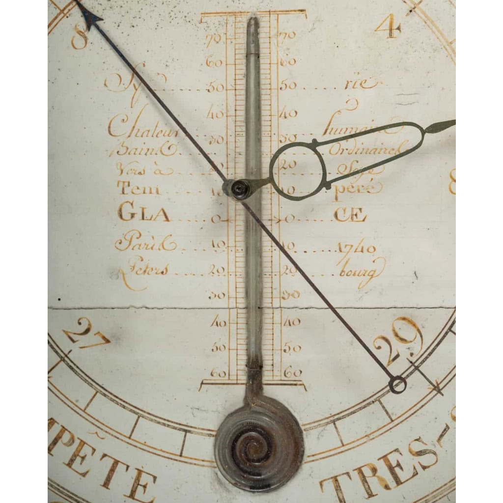 Baromètre – thermomètre d’époque Louis XVI (1774 – 1793). | Biron Baromètre - thermomètre d'époque Louis XVI (1774 - 1793).