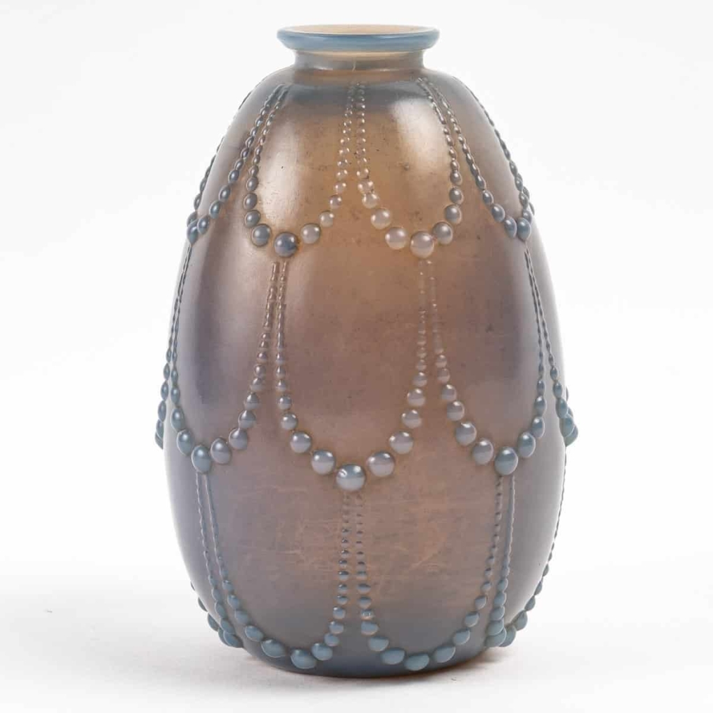Vase « Perles » Verre Agate de René LALIQUE | Biron ||||||