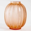 Vase "Biskra" Verre Rose Orangé de René LALIQUE