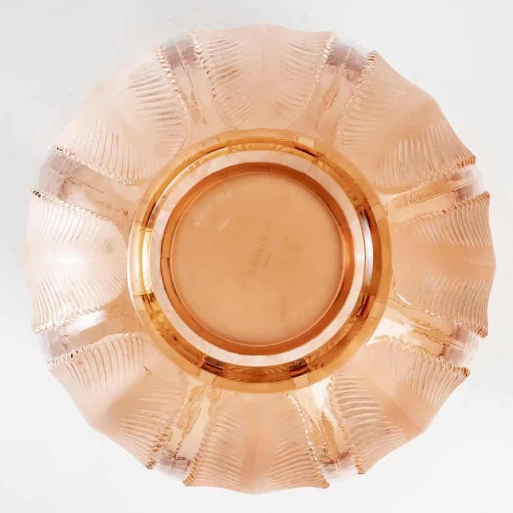 Vase "Biskra" Verre Rose Orangé de René LALIQUE