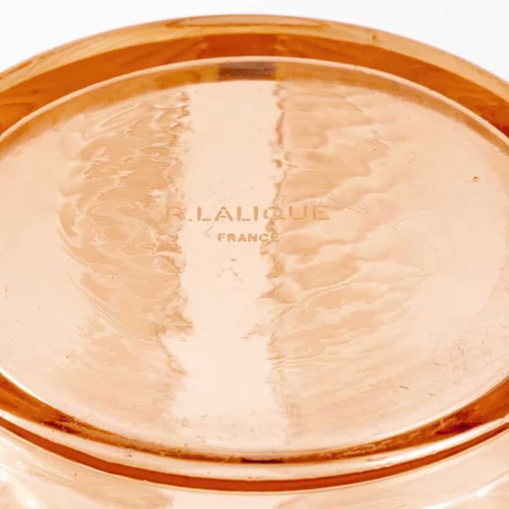 Vase "Biskra" Verre Rose Orangé de René LALIQUE