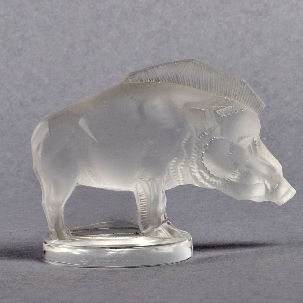 Mascotte « Sanglier » Verre Blanc de René LALIQUE | Biron ||||||||