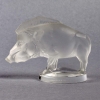 Mascotte « Sanglier » Verre Blanc de René LALIQUE | Biron Mascotte "Sanglier" Verre Blanc de René LALIQUE