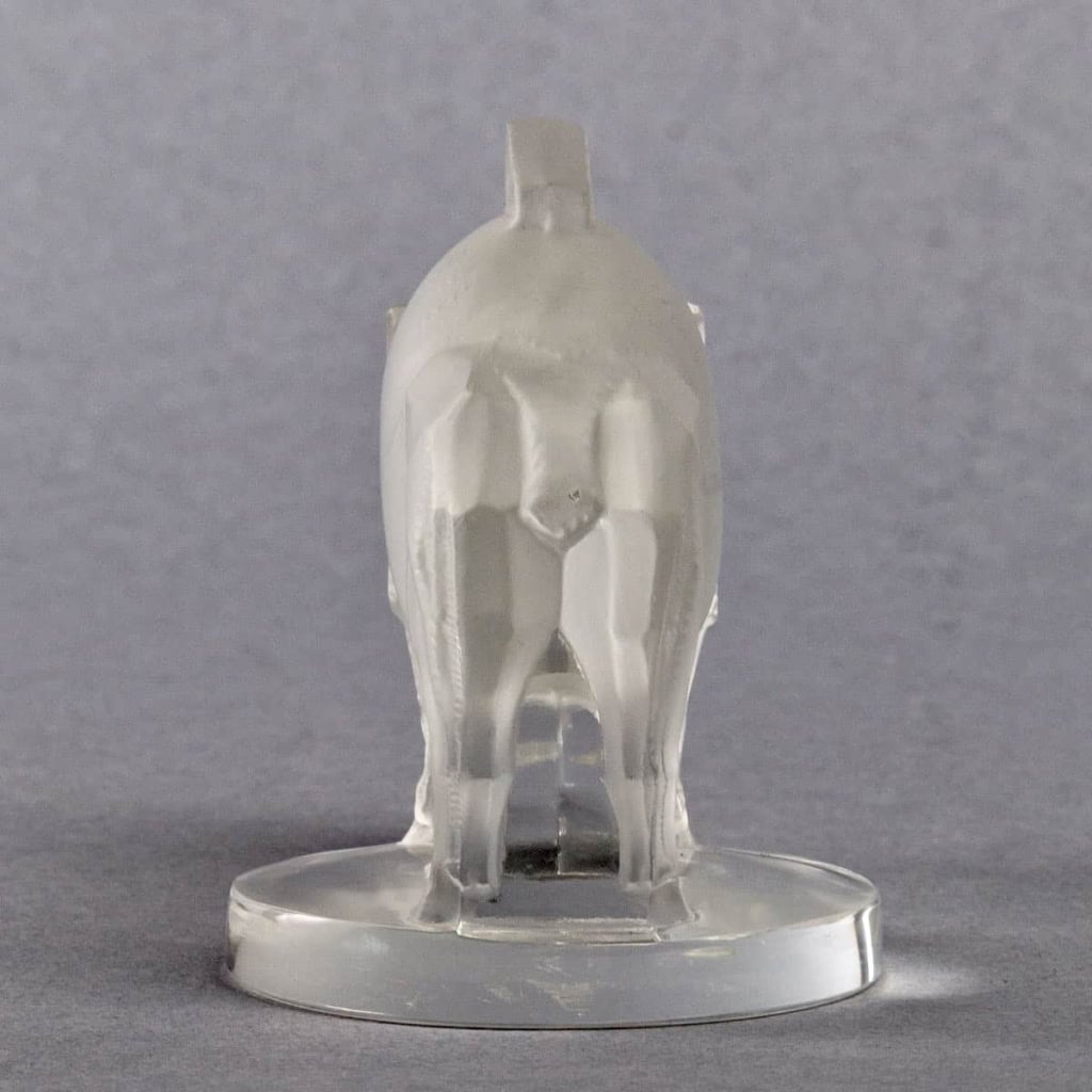 Mascotte « Sanglier » Verre Blanc de René LALIQUE | Biron Mascotte "Sanglier" Verre Blanc de René LALIQUE