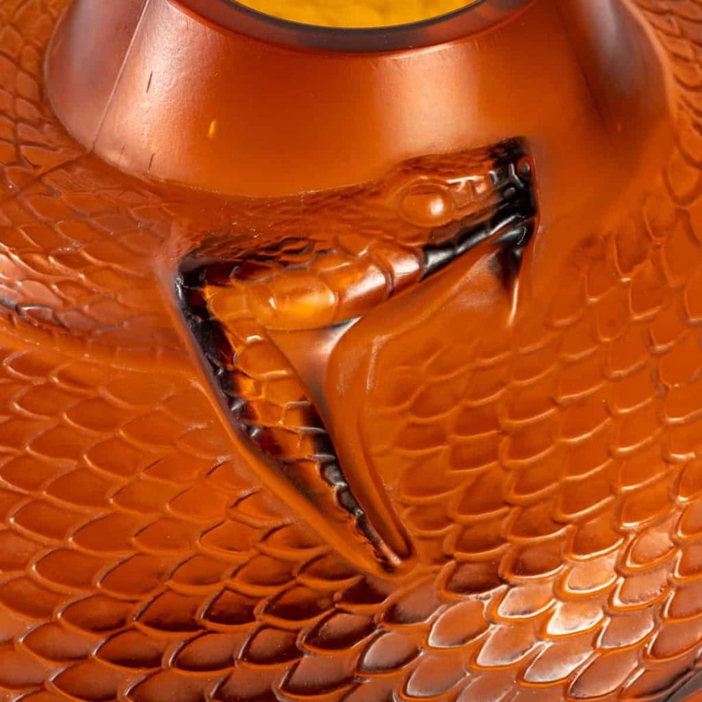 Vase « Serpent » Verre Ambre de René LALIQUE | Biron Vase "Serpent" Verre Ambre de René LALIQUE