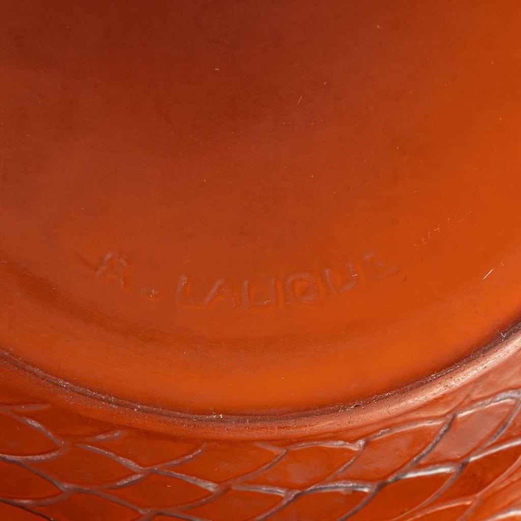 Vase « Serpent » Verre Ambre de René LALIQUE | Biron Vase "Serpent" Verre Ambre de René LALIQUE