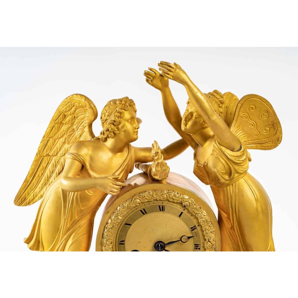 Pendule en bronze doré d’époque, XIXème siècle | Biron Pendule en bronze doré d'époque, XIXème siècle