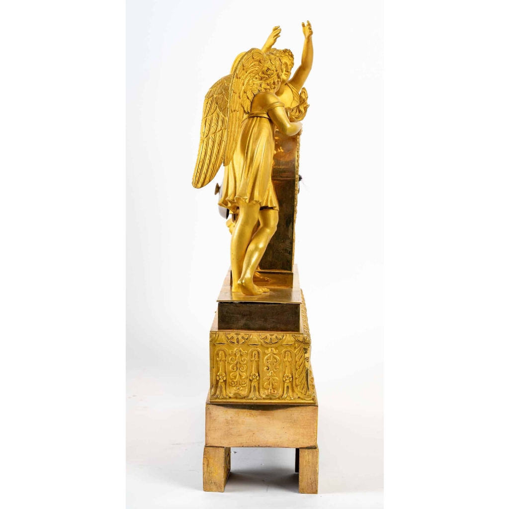 Pendule en bronze doré d’époque, XIXème siècle | Biron Pendule en bronze doré d'époque, XIXème siècle