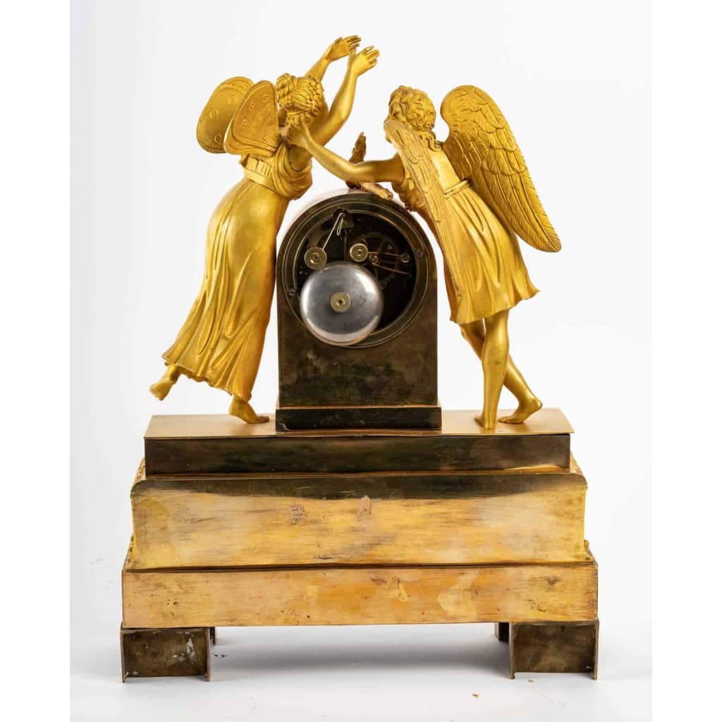Pendule en bronze doré d’époque, XIXème siècle | Biron Pendule en bronze doré d'époque, XIXème siècle