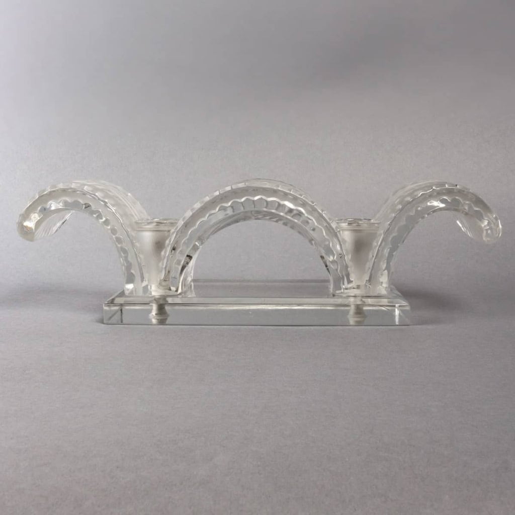 Bougeoir "Porquerolles" Verre Blanc de René LALIQUE