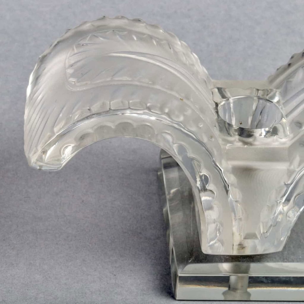 Bougeoir "Porquerolles" Verre Blanc de René LALIQUE