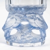 Vase « Merles » Cristal Blanc Patiné Bleu de René LALIQUE | Biron Vase "Merles" Cristal Blanc Patiné Bleu de René LALIQUE