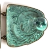 Broche « Biches » Verre Blanc sur Clinquant Vert de René LALIQUE | Biron Broche "Biches" Verre Blanc sur Clinquant Vert de René LALIQUE