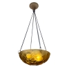  Suspension Plafonnier « Lausanne » Verre Jaune Ambré de René LALIQUE | Biron   Suspension Plafonnier "Lausanne" Verre Jaune Ambré de René LALIQUE