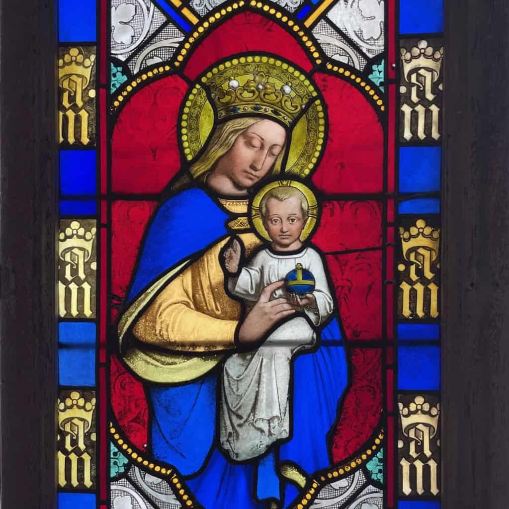 Vitrail à la Vierge à l’enfant | Biron Vitrail à la Vierge à l'enfant
