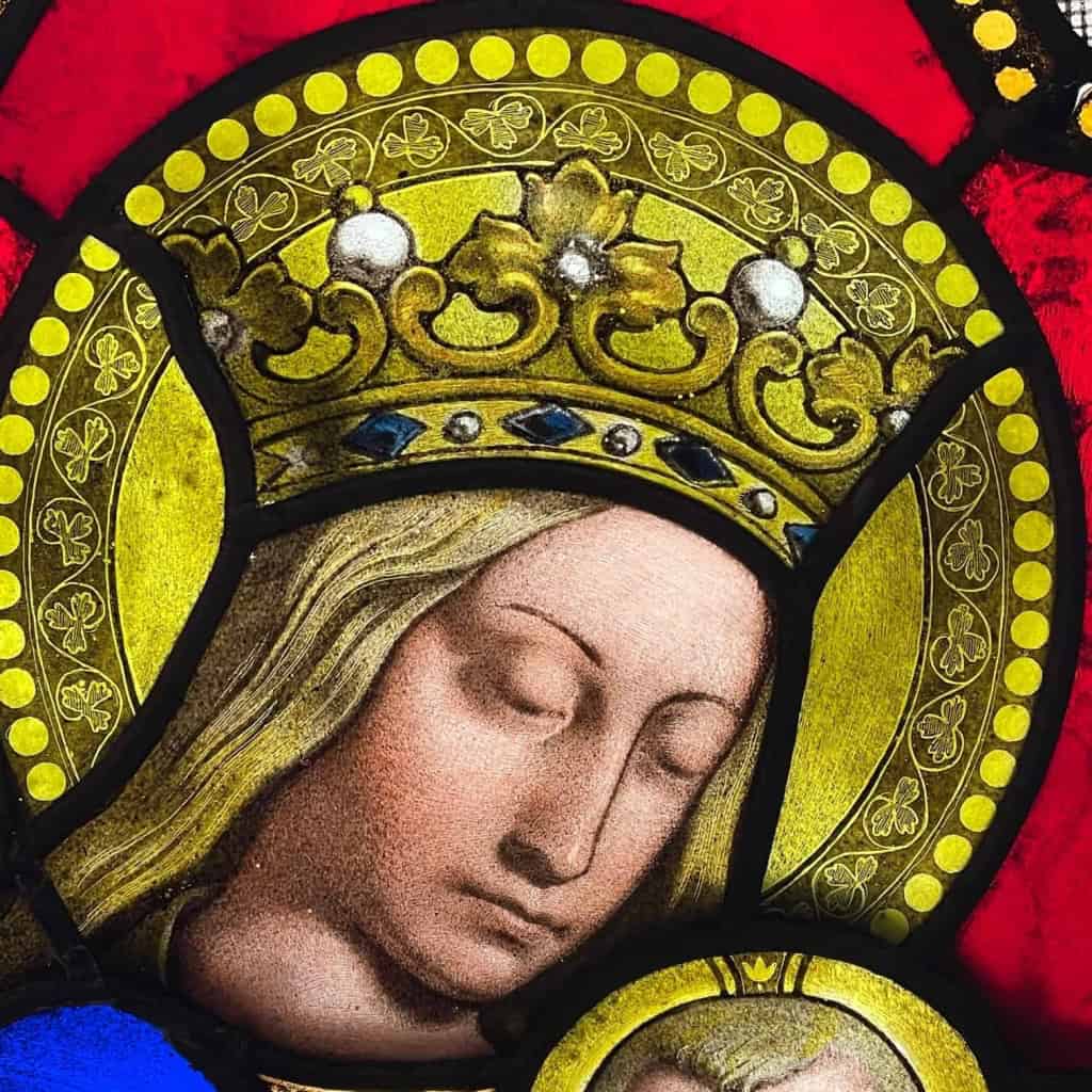 Vitrail à la Vierge à l’enfant | Biron Vitrail à la Vierge à l'enfant