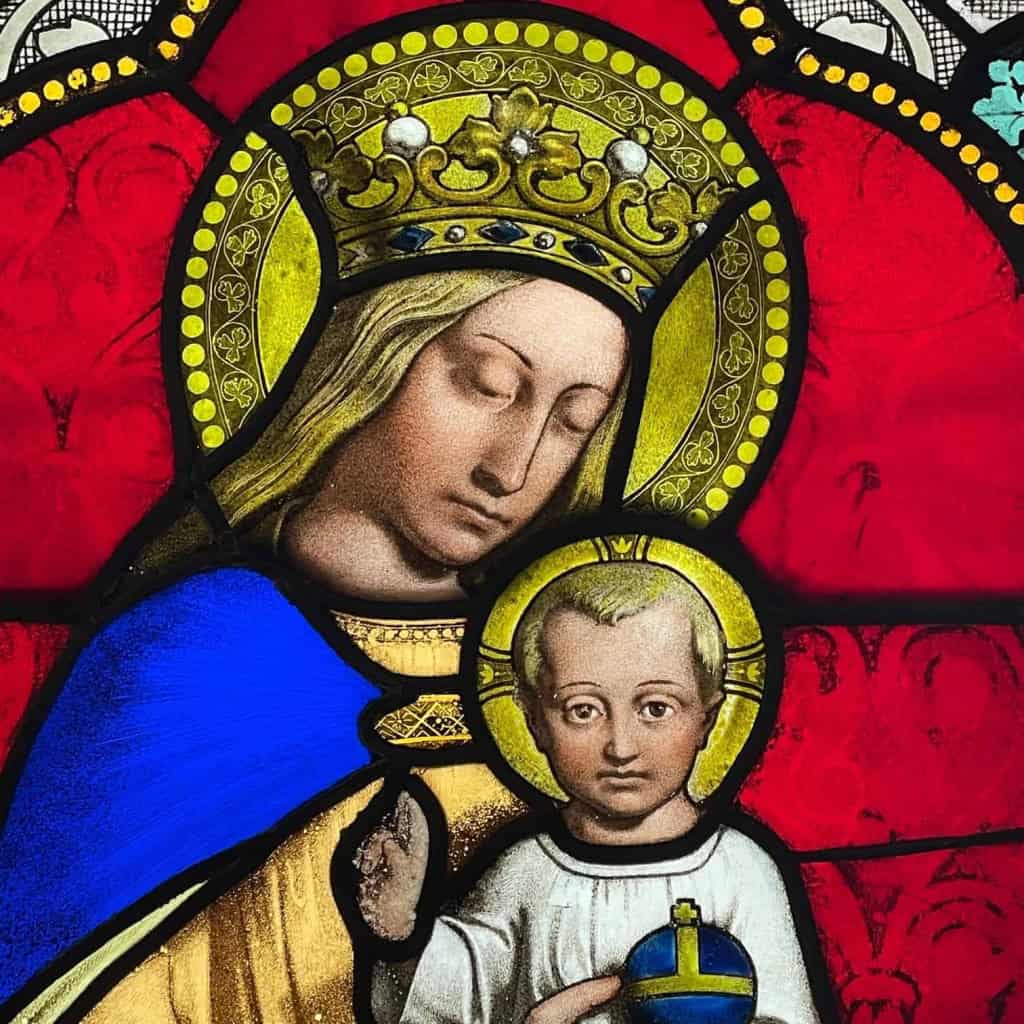 Vitrail à la Vierge à l’enfant | Biron Vitrail à la Vierge à l'enfant