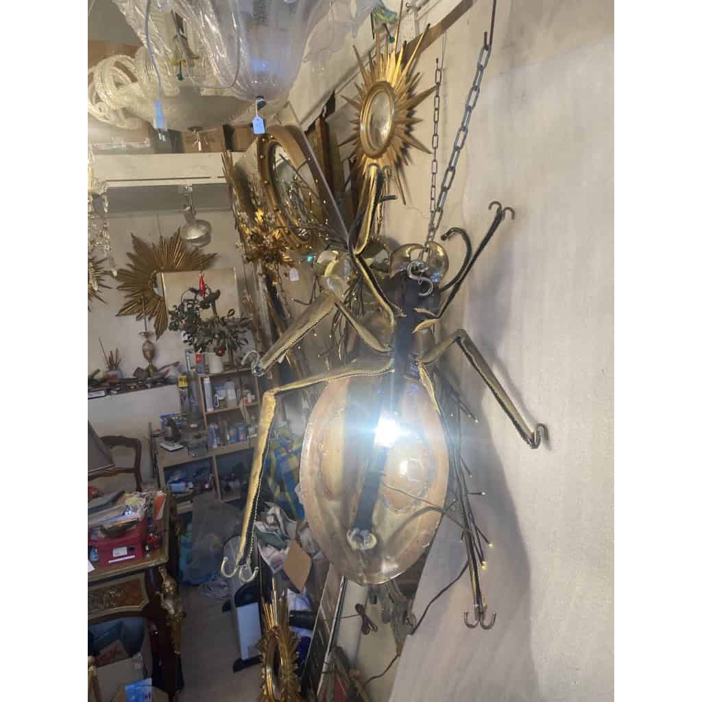 1970′ Table Basse Ou Applique Scarabée Éclairante DLG de Duval Brasseur ou Isabelle Faure Pour Honoré de Paris 90 X 63 c | Biron 1970′ Table Basse Ou Applique Scarabée Éclairante DLG de Duval Brasseur ou Isabelle Faure Pour Honoré de Paris 90 X 63 c