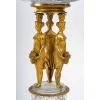 Coupe et base en cristal de baccarat et bronze doré d'époque restauration