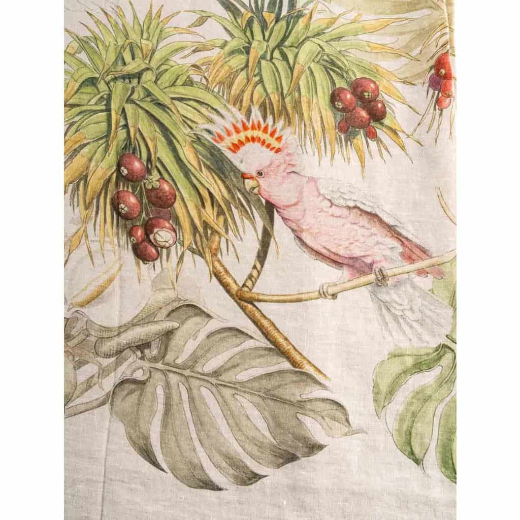 Tissu en lin « perroquets » | Biron Tissu en lin "perroquets"