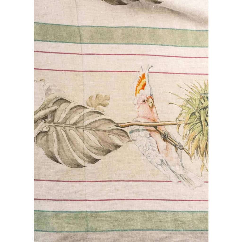 Tissu en lin « perroquets » | Biron Tissu en lin "perroquets"