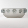 Coupe Plat « Madagascar » verre blanc patiné bleu de René LALIQUE | Biron Coupe Plat "Madagascar" verre blanc patiné bleu de René LALIQUE