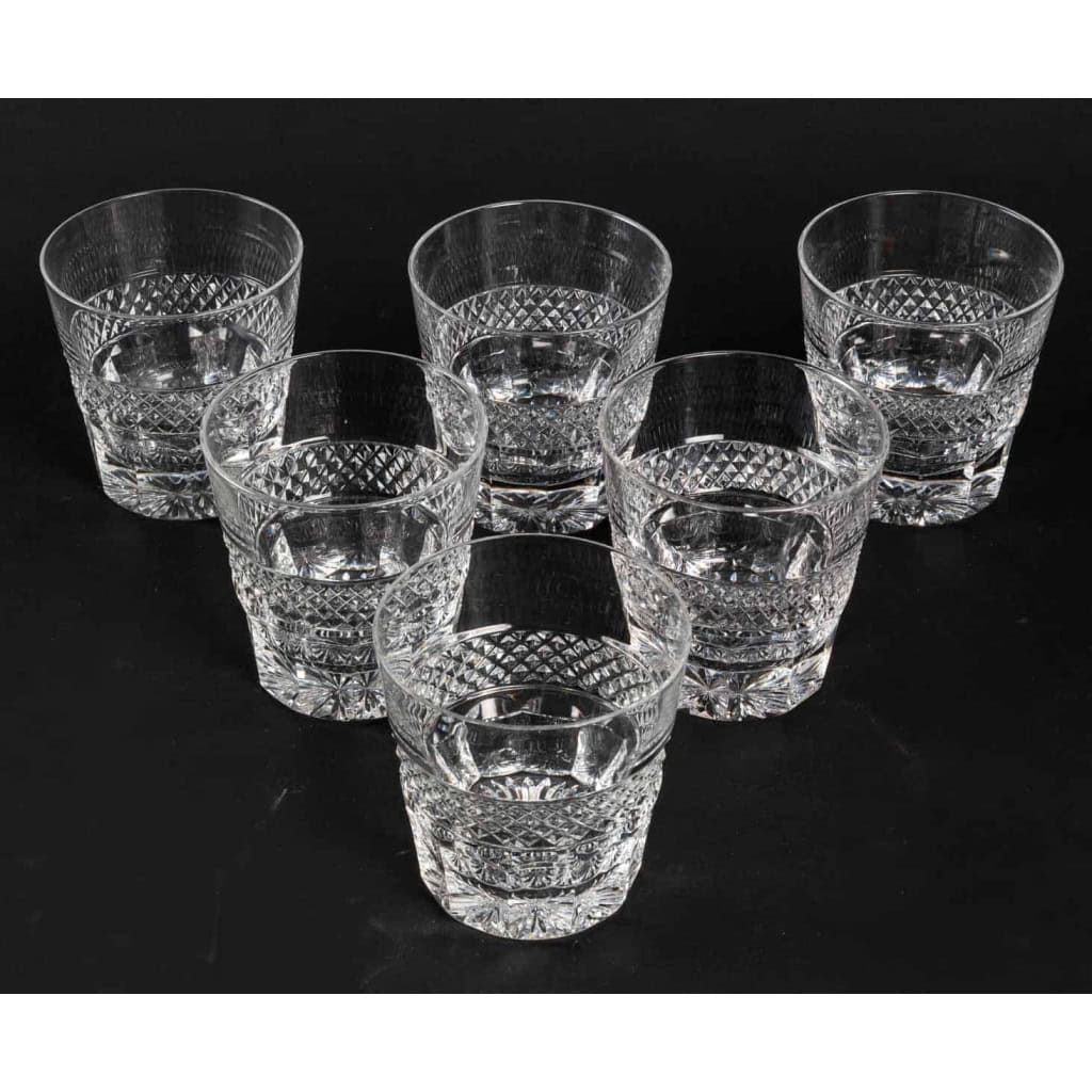 Cristallerie Saint Louis gobelets ou verres à whisky Old Fashion modèle Trianon | Biron |||||