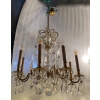 1950′ Lustre Maison Baguès Bronze Et Cristaux +Paire d’Appliques H 70 Ø 70 cm | Biron ||||||||||||||||||||