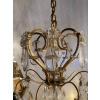 1950′ Lustre Maison Baguès Bronze Et Cristaux +Paire d’Appliques H 70 Ø 70 cm | Biron 1950′ Lustre Maison Baguès Bronze Et Cristaux +Paire d’Appliques H 70 Ø 70 cm