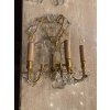 1950′ Lustre Maison Baguès Bronze Et Cristaux +Paire d’Appliques H 70 Ø 70 cm | Biron 1950′ Lustre Maison Baguès Bronze Et Cristaux +Paire d’Appliques H 70 Ø 70 cm