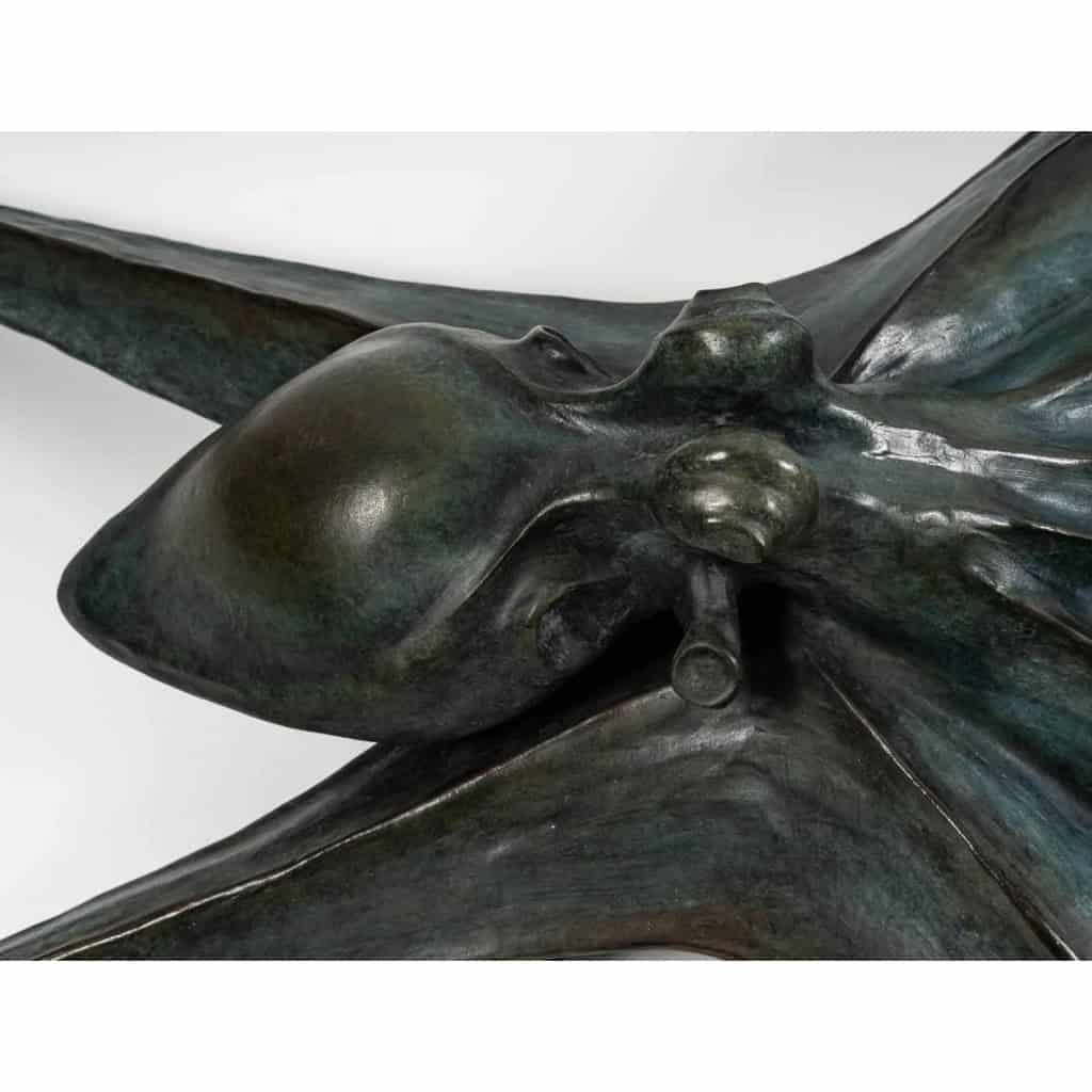Sculpture Poulpe en bronze, patiné vert , XXème siècle | Biron Sculpture Poulpe en bronze, patiné vert , XXème siècle