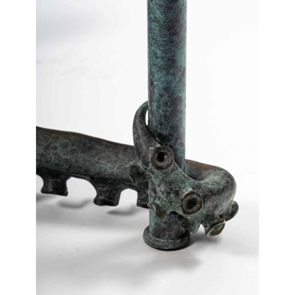 Sculpture Poulpe en bronze, patiné vert , XXème siècle | Biron Sculpture Poulpe en bronze, patiné vert , XXème siècle