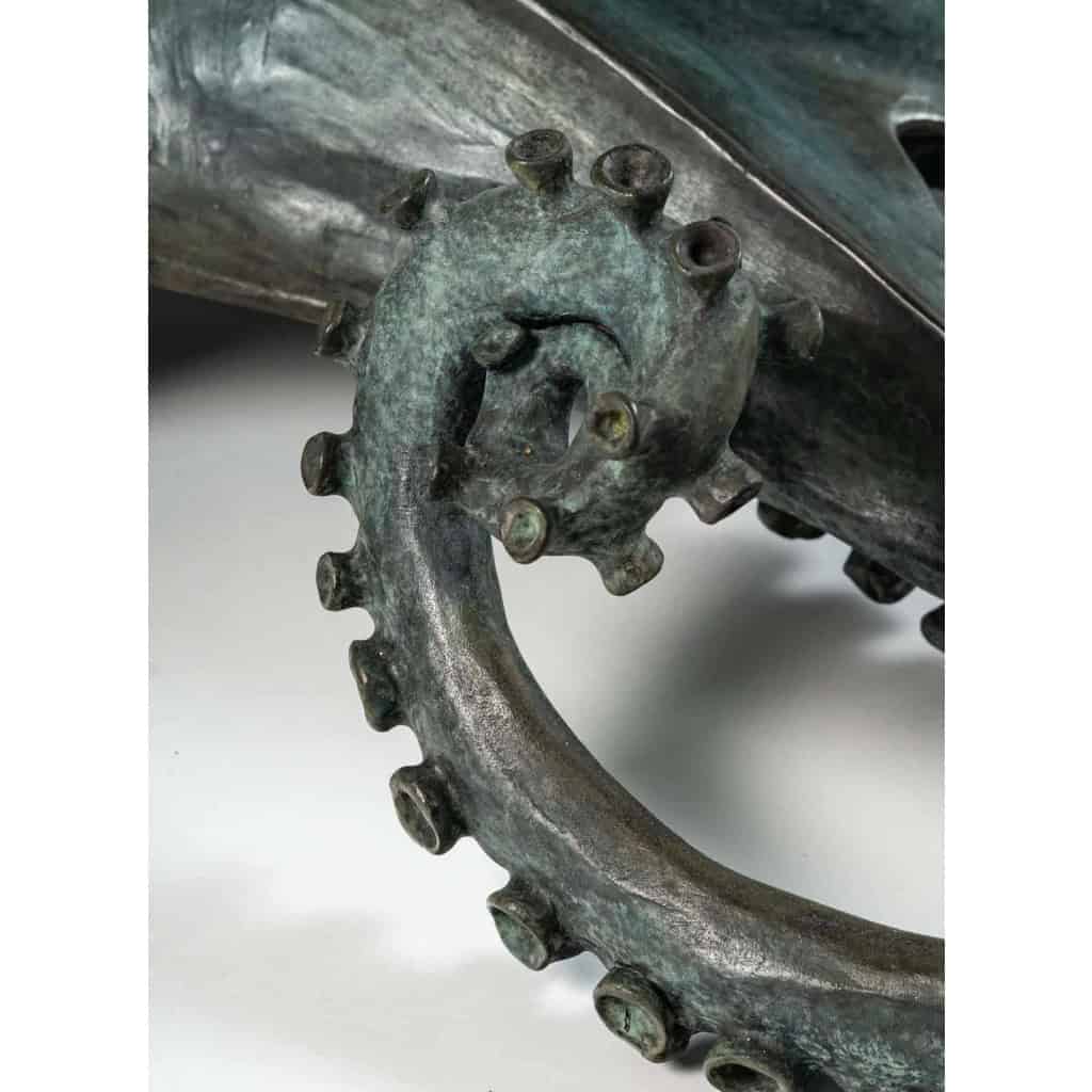 Sculpture Poulpe en bronze, patiné vert , XXème siècle | Biron Sculpture Poulpe en bronze, patiné vert , XXème siècle