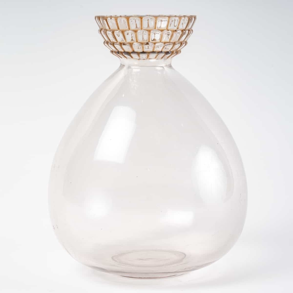 Vase « Delft » verre blanc patiné sépia de René LALIQUE | Biron ||||||