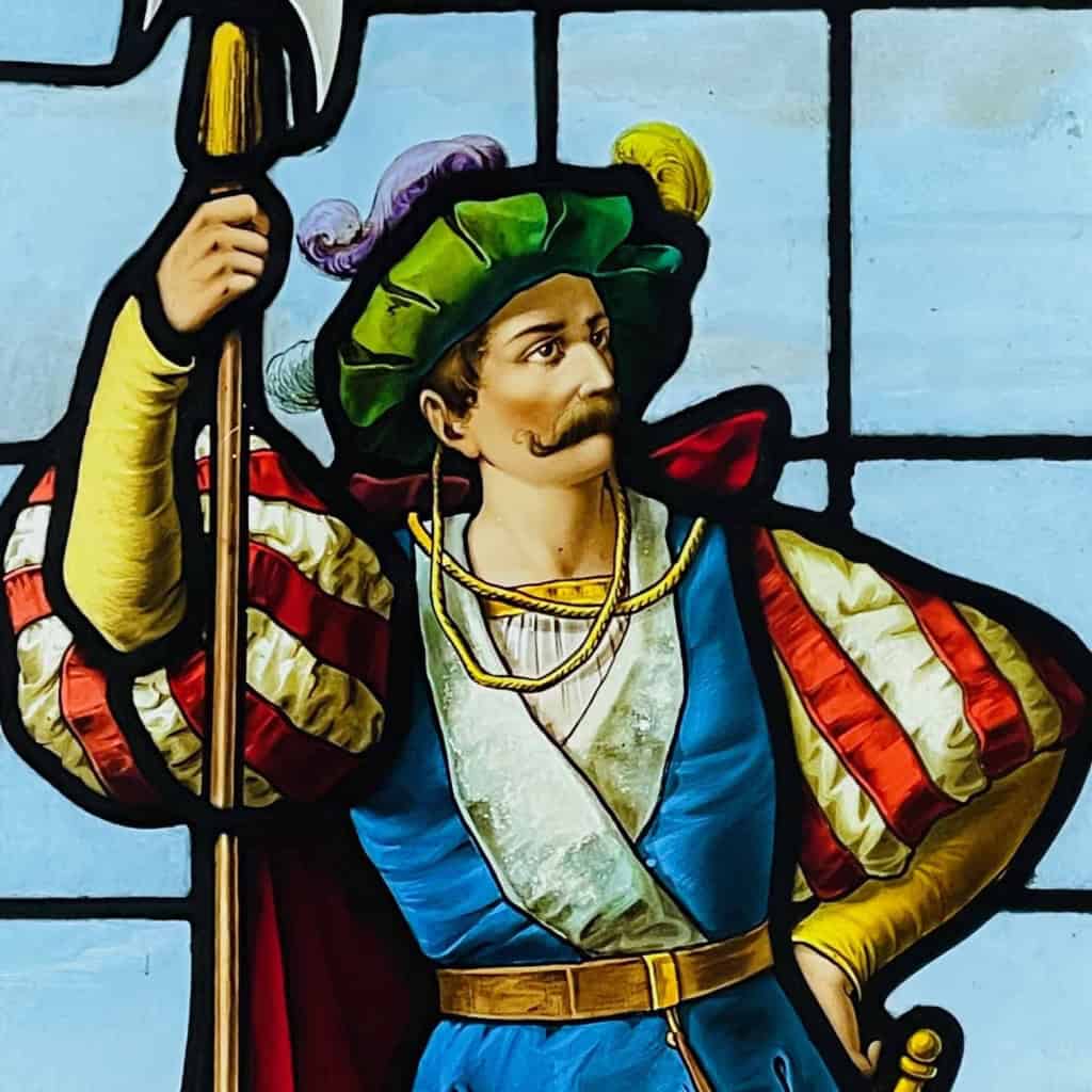Vitrail vitraux au hallebardier | Biron Vitrail vitraux au hallebardier