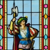 Vitrail vitraux au hallebardier | Biron Vitrail vitraux au hallebardier