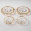 Paire de Bougeoirs « Ricquewihr » verre blanc patiné sépia de René LALIQUE | Biron Paire de Bougeoirs "Ricquewihr" verre blanc patiné sépia de René LALIQUE
