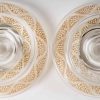 Paire de Bougeoirs « Ricquewihr » verre blanc patiné sépia de René LALIQUE | Biron Paire de Bougeoirs "Ricquewihr" verre blanc patiné sépia de René LALIQUE