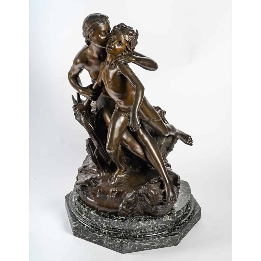 « La prairie et le ruisseau » bronze patine signé Raou Larche soit Decauville fondeur | Biron "La prairie et le ruisseau" bronze patine signé Raou Larche soit Decauville fondeur