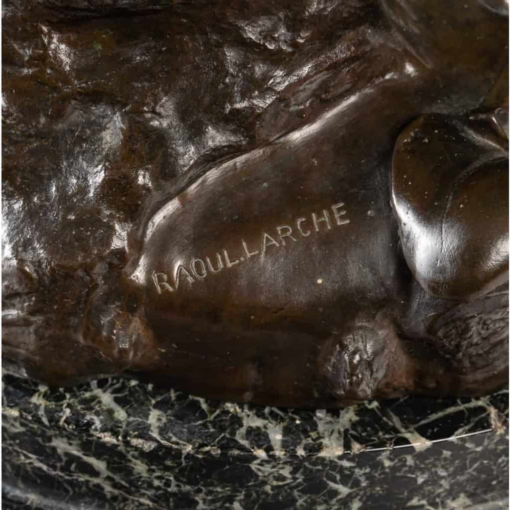 « La prairie et le ruisseau » bronze patine signé Raou Larche soit Decauville fondeur | Biron "La prairie et le ruisseau" bronze patine signé Raou Larche soit Decauville fondeur