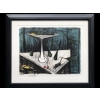 BUFFET Bernard Nature morte à la coupe de fruits sur fond bleu nuit Lithographie couleurs justifiée | Biron |||||