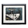 BUFFET Bernard Nature morte à la coupe de fruits sur fond bleu nuit Lithographie couleurs justifiée | Biron BUFFET Bernard Nature morte à la coupe de fruits sur fond bleu nuit Lithographie couleurs justifiée